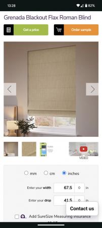 Image 3 of Grenada Blackout Flax Roman Blind from Blinds2go