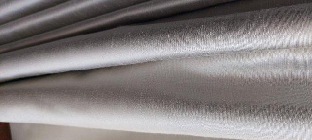 Preview of the first image of Pinch Pleat Grey Black Out Curtains - Pair.