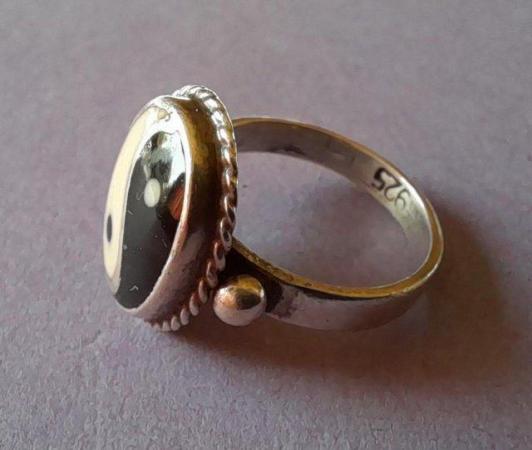 Image 3 of Yin Yang 925 Sterling Silver Ring.