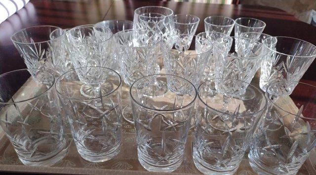 Image 2 of Vintage Cut Glass Drinking Glasses