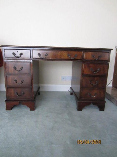 Preview of the first image of MID CENTURY PEDESTAL 8 DRAWER DESK for EARLY SALE.