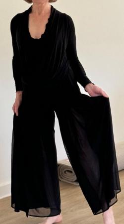 Image 2 of Dancing black trousers double layer, flared.