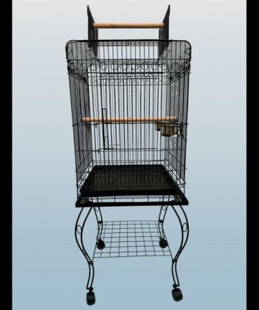 Image 1 of Parrot-Supplies Hawaii Parrot Cage With Stand Black