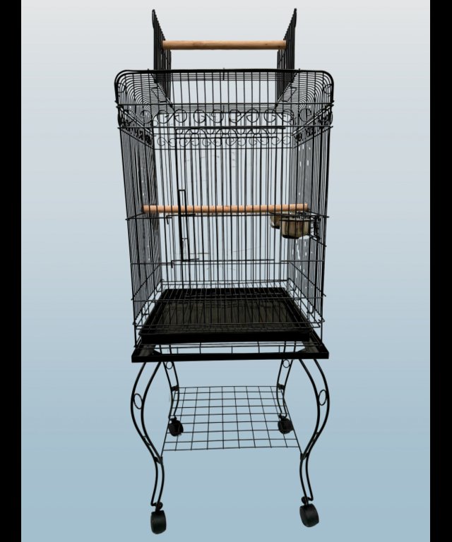 Preview of the first image of Parrot-Supplies Hawaii Parrot Cage With Stand Black.