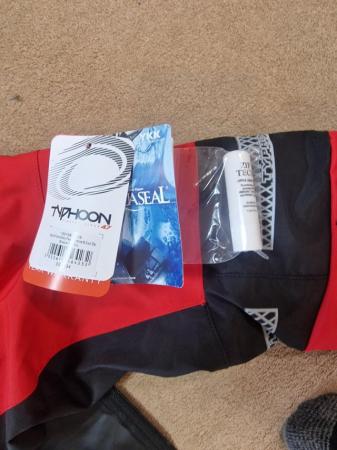 Image 1 of 2022 Typhoon Max B Drysuit & Underfleece- Black / Red size L