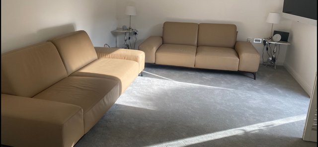 Image 3 of Italian leather sofas. Sand brown colour