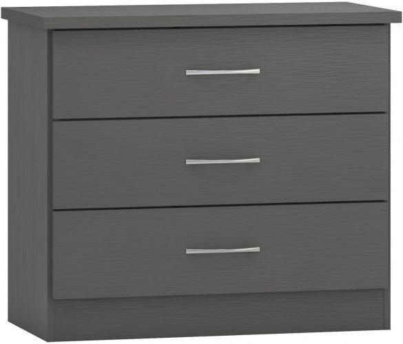 Preview of the first image of NEVADA 3 DRAWER CHEST IN GREY EFFECT.