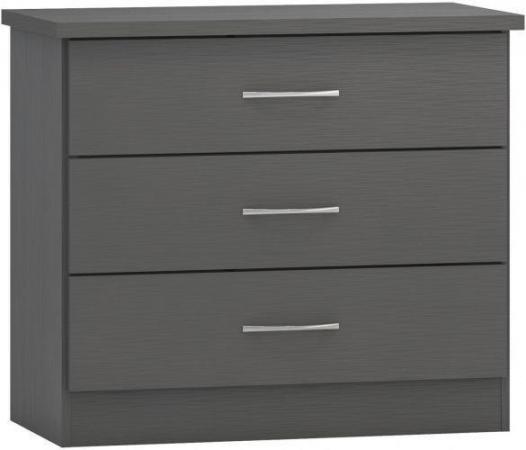 Image 1 of NEVADA 3 DRAWER CHEST IN GREY EFFECT