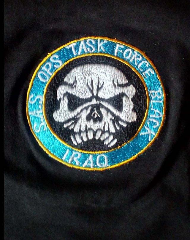 Preview of the first image of British special forces S.A.S OPS TASK FORCE BLACK T SHIRT.