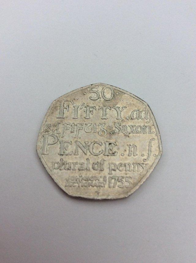 Preview of the first image of Rare Saxon Plural of Penny 50 pence coin.