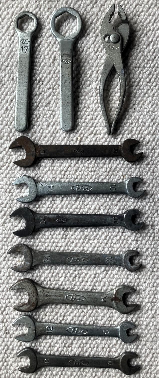 Preview of the first image of 10 PIECE HONDA KOWA RK VINTAGE TOOL KIT SPANNERS WRENCHES.