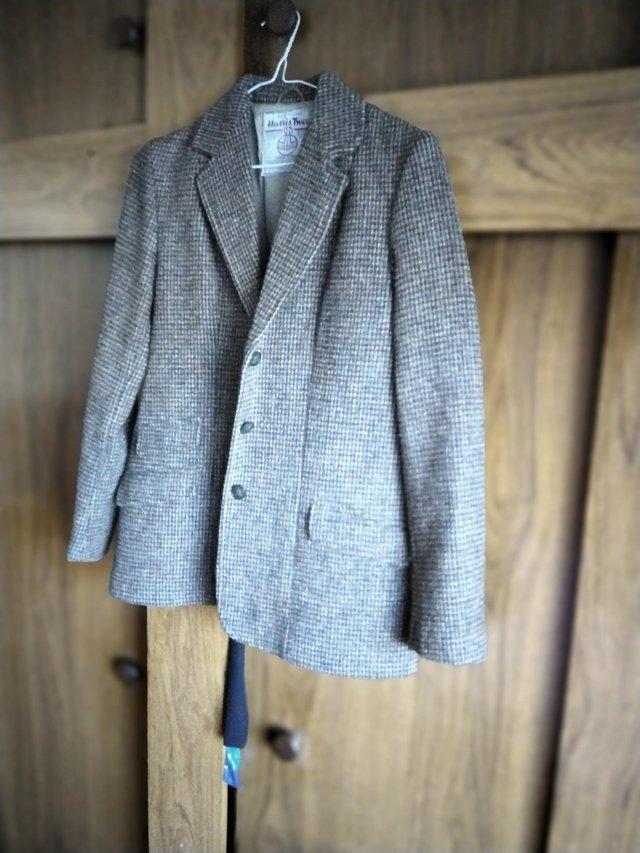Preview of the first image of Hacking jacket made by Harris tweed.