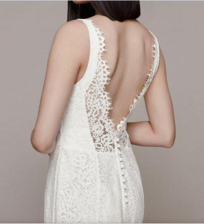 Image 3 of Whistles Mia £549 White Vintage Lace Train Wedding Dress