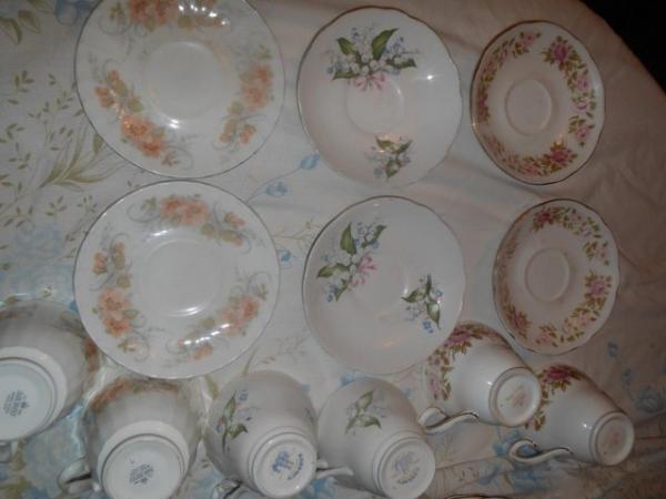 Image 2 of 6 Tea Cups & Saucers 3 Designs x 2 = 12 Pieces