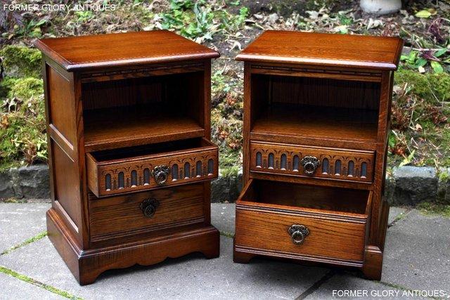 Image 67 of A PAIR OF OLD CHARM LIGHT OAK BEDSIDE CABINETS LAMP TABLES