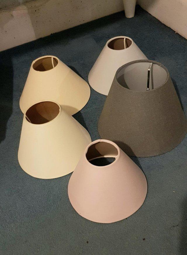 Preview of the first image of 5 Lampshades, various colours, 4 are adjustable..
