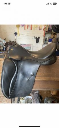 Image 1 of Black Country dressage saddle.