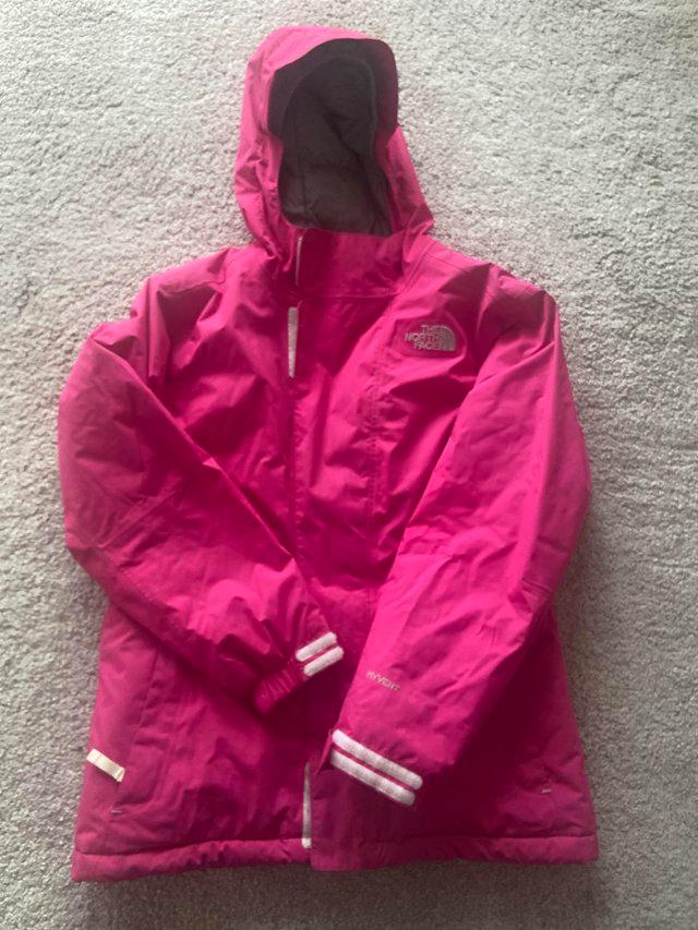 Preview of the first image of North Face Girls Ski Jacket.  Excellent condition.