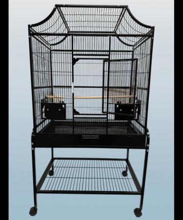 Image 1 of Parrot-Supplies Tampa Parrot Cage With Stand Black