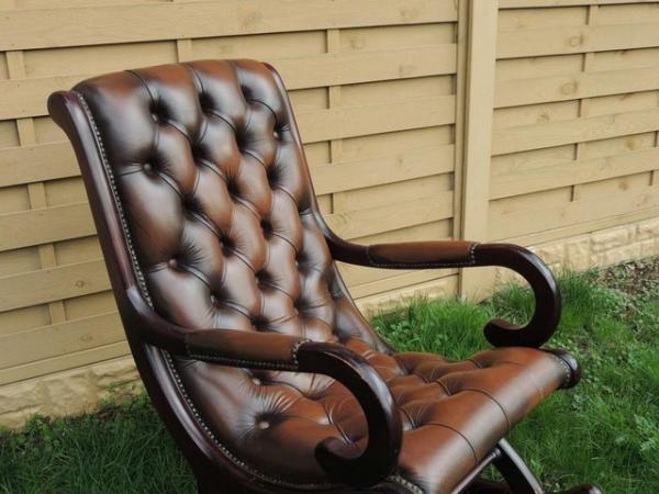 Image 4 of Antique Brown Chesterfield Rocking Chair (UK Delivery)