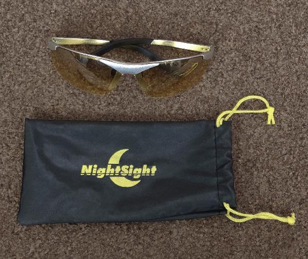 Preview of the first image of Night Sight Unisex Night Driving Glasses W/ Drawstring Pouch.