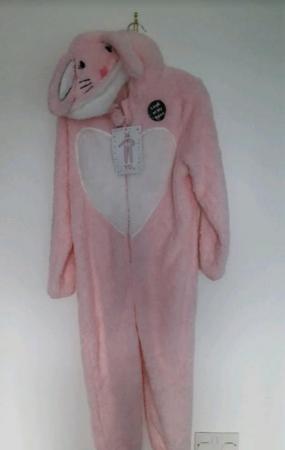 Image 2 of New with tags Bunny rabbit fleece onesie age 11-12 years