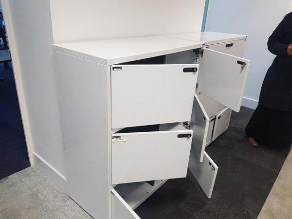 Image 9 of White 6-compartment office combination metal locker
