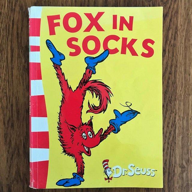Preview of the first image of Fox In Socks, Dr. Seuss, Green Back book, paperback, 61 pgs.