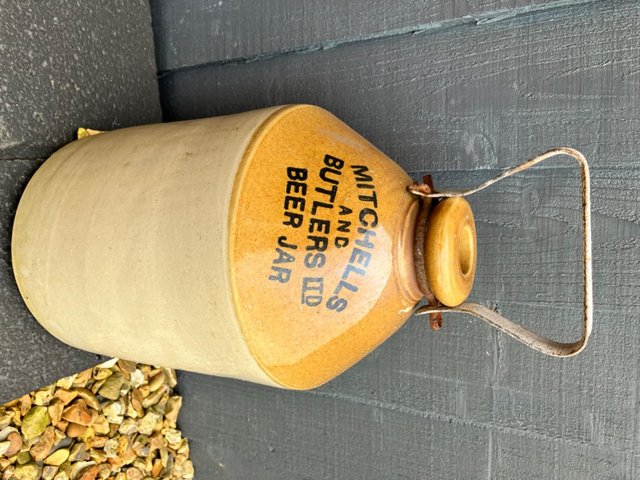 Preview of the first image of 1960-1970 Stoneware beer jar.