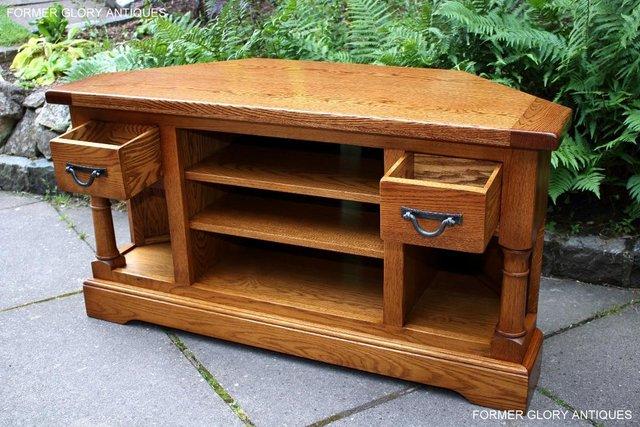 Image 71 of AN OLD CHARM FLAXEN OAK CORNER TV CABINET STAND MEDIA UNIT