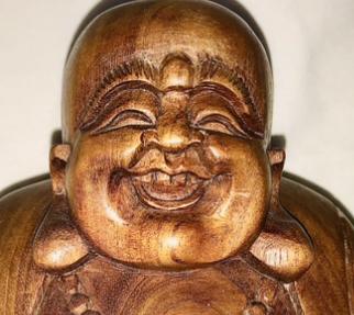 Preview of the first image of Wooden happy laughing buddha.