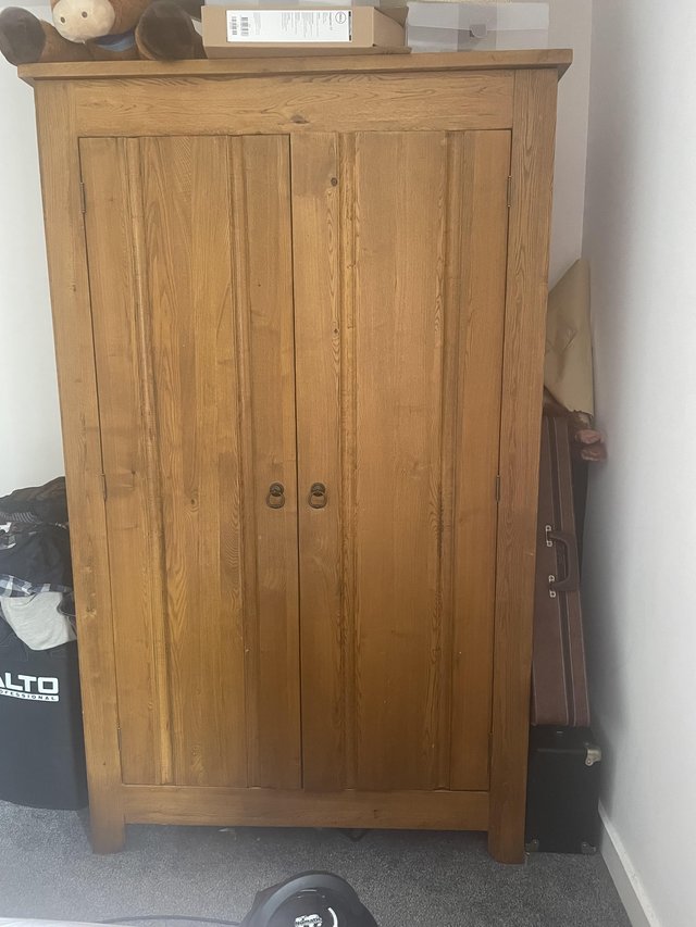 Preview of the first image of Beautiful large solid oak wardrobe.