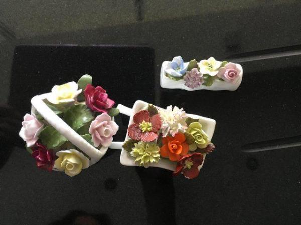 Image 1 of Floral, china ornaments, British china manufacturers c 1960s