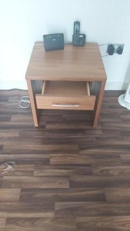 Image 1 of 1-drawer low table/ wooden finish