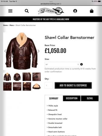 Image 3 of Leather Barnstormer Mens Coat