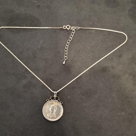 Image 3 of Sterling Silver Antique coin pendant