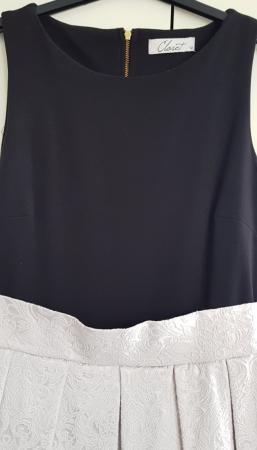 Image 7 of Closet plain black and beige design ladies midi length dress