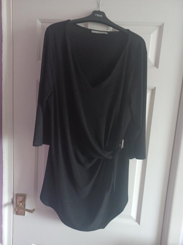Preview of the first image of Ladies cross over dress,black,size 18.