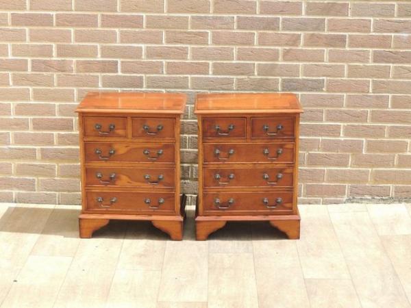 Image 2 of Pair of Burr Bedside Tables (UK Delivery)