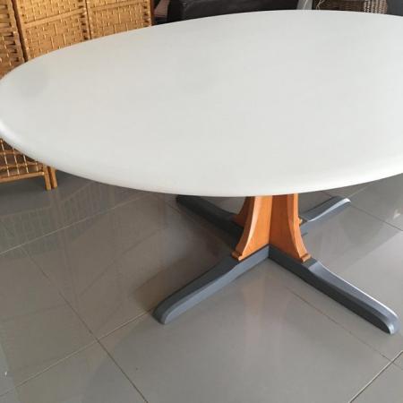 Image 3 of Up-cycled ERCOL oval dining table Reduced
