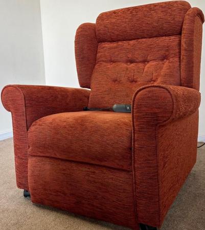 Image 6 of LUXURY ELECTRIC RISER RECLINER TERRACOTTA CHAIR CAN DELIVER