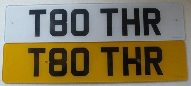 Preview of the first image of PERSONALISED NUMBER PLATE -- T80 THR.