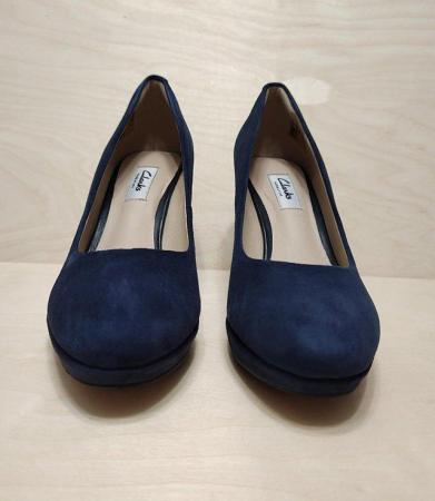 Image 2 of New Clark's Narrative Kendra Sienna Navy Suede Shoes UK 5.5