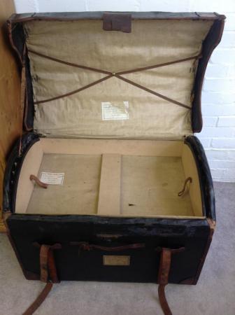 Image 6 of Antique vintage storage travelling steamer trunk chest