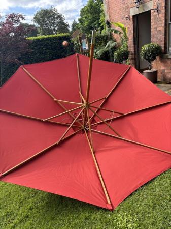 Image 1 of Large 3ft in diameter orange parasol