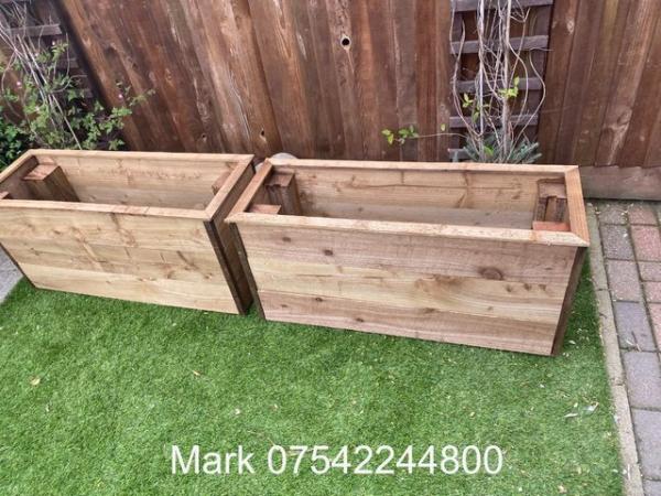 Image 8 of Pair of Rustic Bespoke Treated Garden Planters
