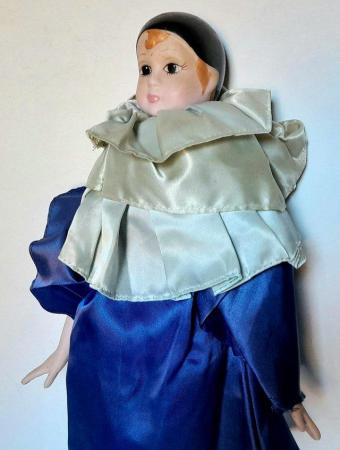 Image 3 of PORCELAIN LADY  LOWN DOLL - BLUE SILKY OUTFIT 38 cm