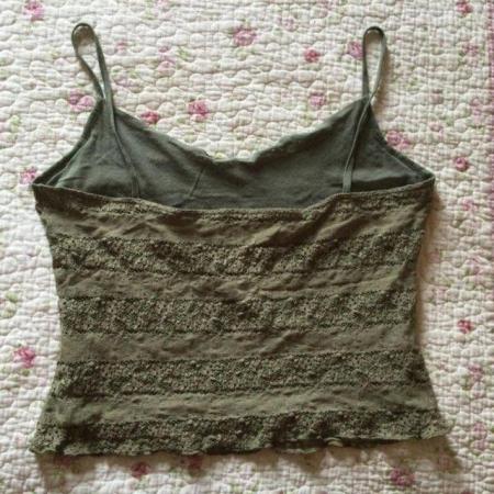 Image 2 of Sz16 PRINCIPLES Green Stretchy Lace Strappy Top