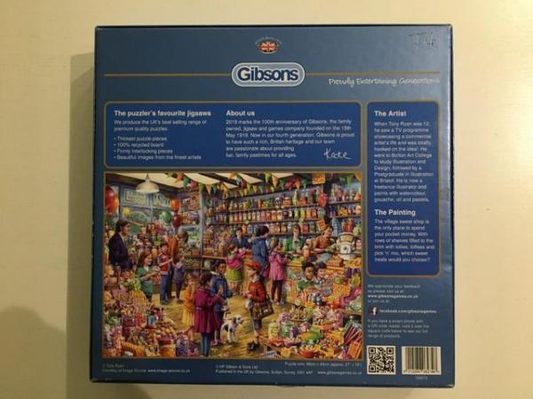 Image 2 of Gibson 1000 piece jigsaw titled The Old Sweet Shop.