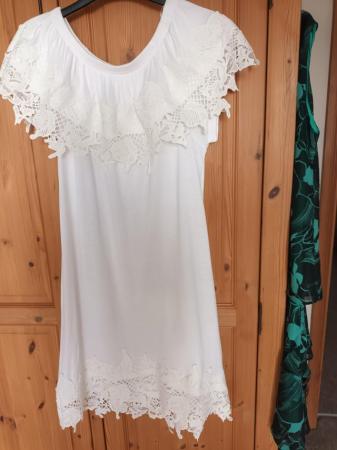 Image 2 of Lovely white bardot holiday dress by Body flirt fit size 16